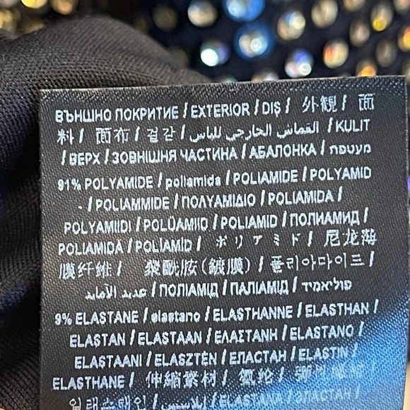 NWT GUESS Black Sequin Long Sleeve Mini Dress Size Medium - Picture 7 of 7